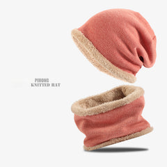 Velvet Warm Woolen Windproof Hat Ear Protection Neck Scarf Knitted Hat