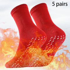 5 Pairs Foot Massage Heating Socks Non slip Winter Warm Socks