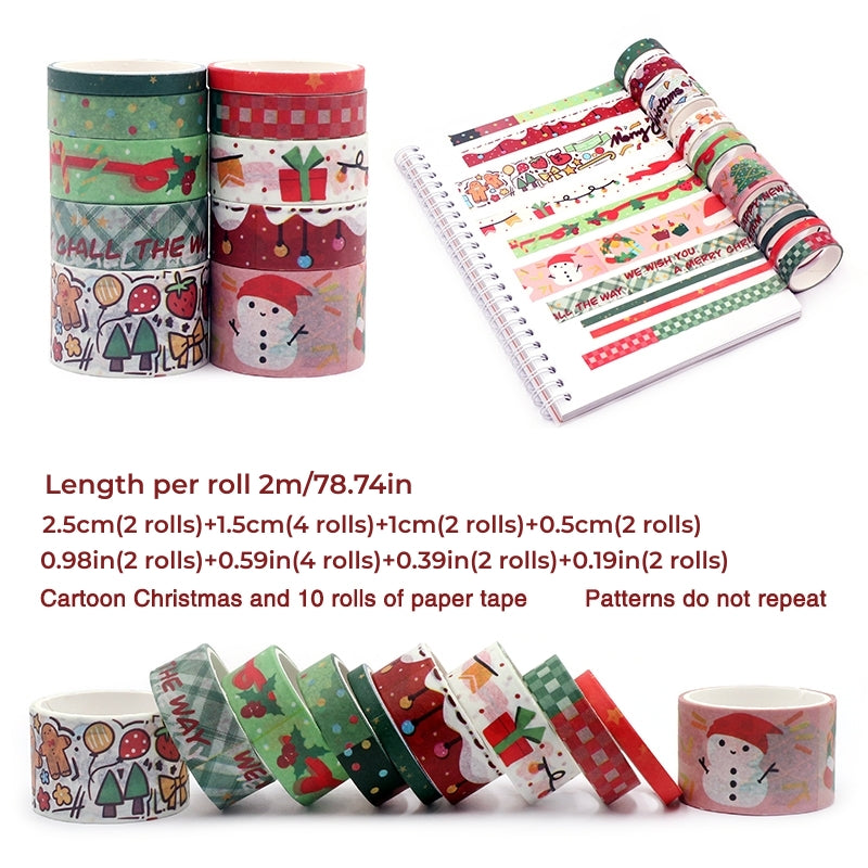 Christmas Washi Tape Rolls - Perfect for Bullet Journal Kids DIY Crafts Holiday