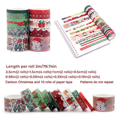 Christmas Washi Tape Rolls - Perfect for Bullet Journal Kids DIY Crafts Holiday