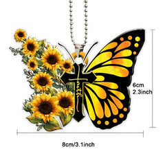 Butterfly Cross Keychain Pendant Bag Decoration Ornament Key Chain