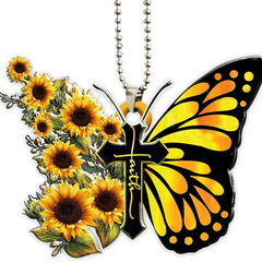 Butterfly Cross Keychain Pendant Bag Decoration Ornament Key Chain