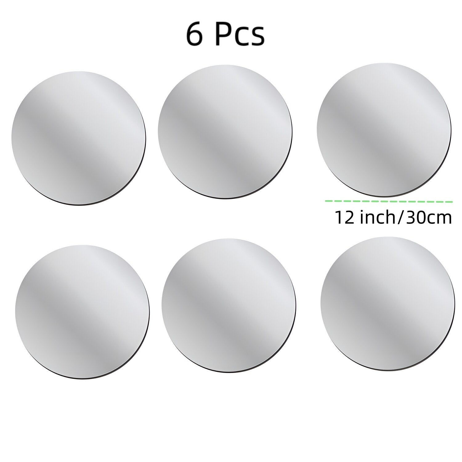 6pcs 3D Acrylic Mirror Stickers Self Adhesive Circular Mirror Decor