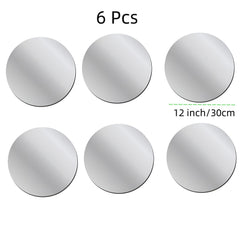 6pcs 3D Acrylic Mirror Stickers Self Adhesive Circular Mirror Decor