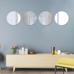 6pcs 3D Acrylic Mirror Stickers Self Adhesive Circular Mirror Decor