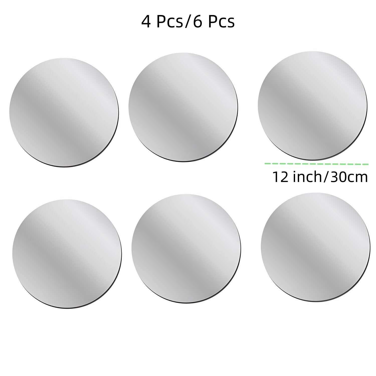 6pcs 3D Acrylic Mirror Stickers Self Adhesive Circular Mirror Decor