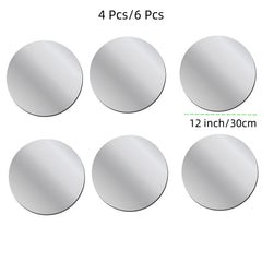 6pcs 3D Acrylic Mirror Stickers Self Adhesive Circular Mirror Decor