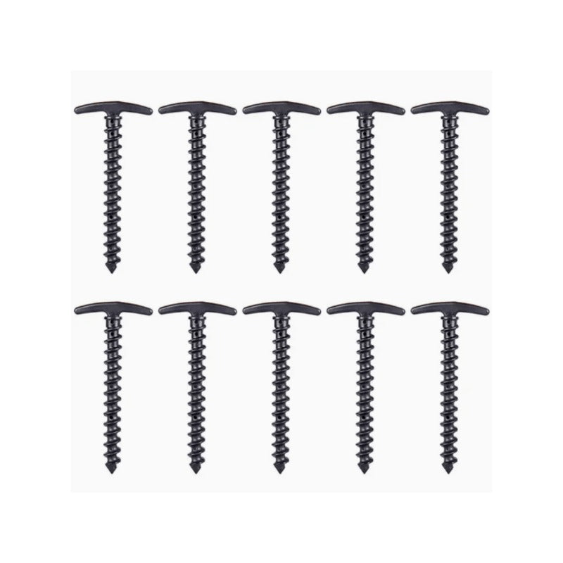 10pcs Camping Peg Ground Nails Screw Stakes Hiking Tent Stakes