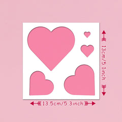 12 Love Heart Stencil Reusable Washable Heart Template for Printing Decoration