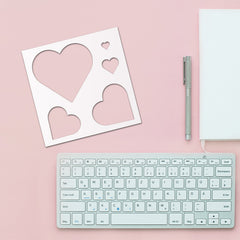 12 Love Heart Stencil Reusable Washable Heart Template for Printing Decoration
