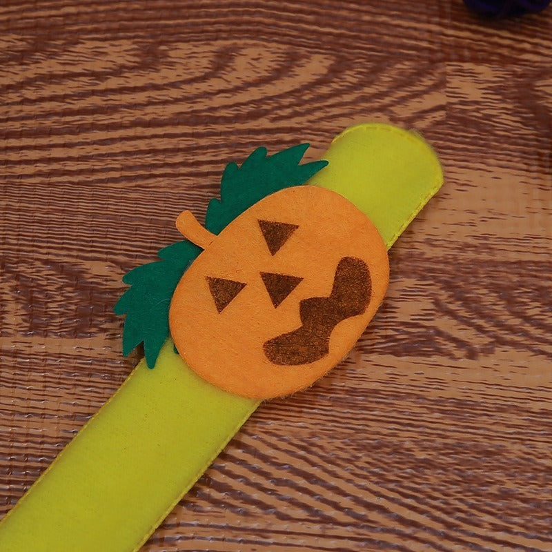 10pcs Halloween Snap Bracelet Party Supplies Ghost Pumpkin Bat Decor