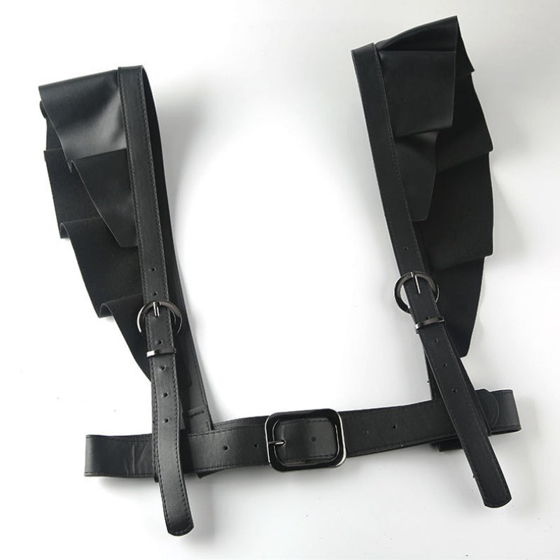 Gothic Ruffle Chest Harness Belt Body Suspenders