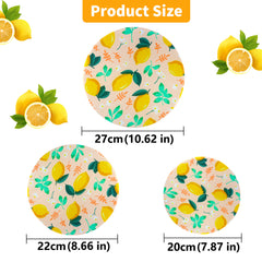 3pcs Yellow Flower Printed Dish Food Cover Elastic Clings