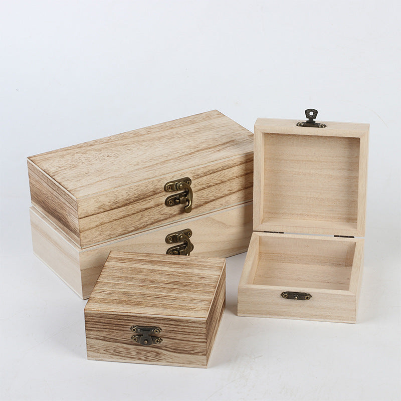 Wooden Jewelry Storage Box Tabletop Decor