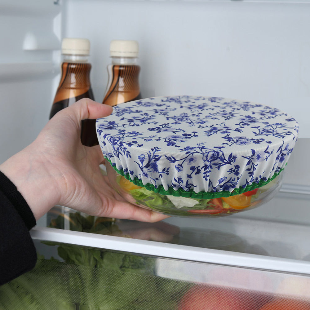3pcs Flower Printed Food Cover Set Elastic Kitchen Refrigerator Accessories
