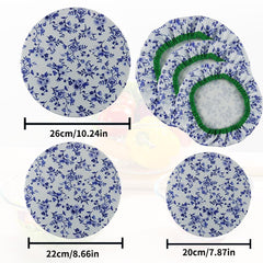 3pcs Flower Printed Food Cover Set Elastic Kitchen Refrigerator Accessories