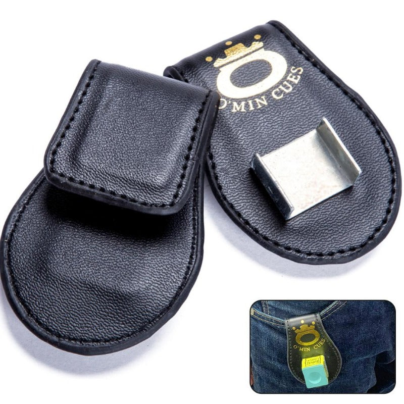 Magnetic Pool Cue Chalk Holder With Belt Clip