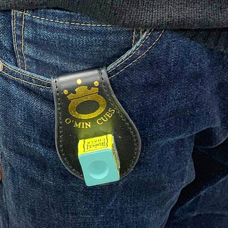 Magnetic Pool Cue Chalk Holder With Belt Clip