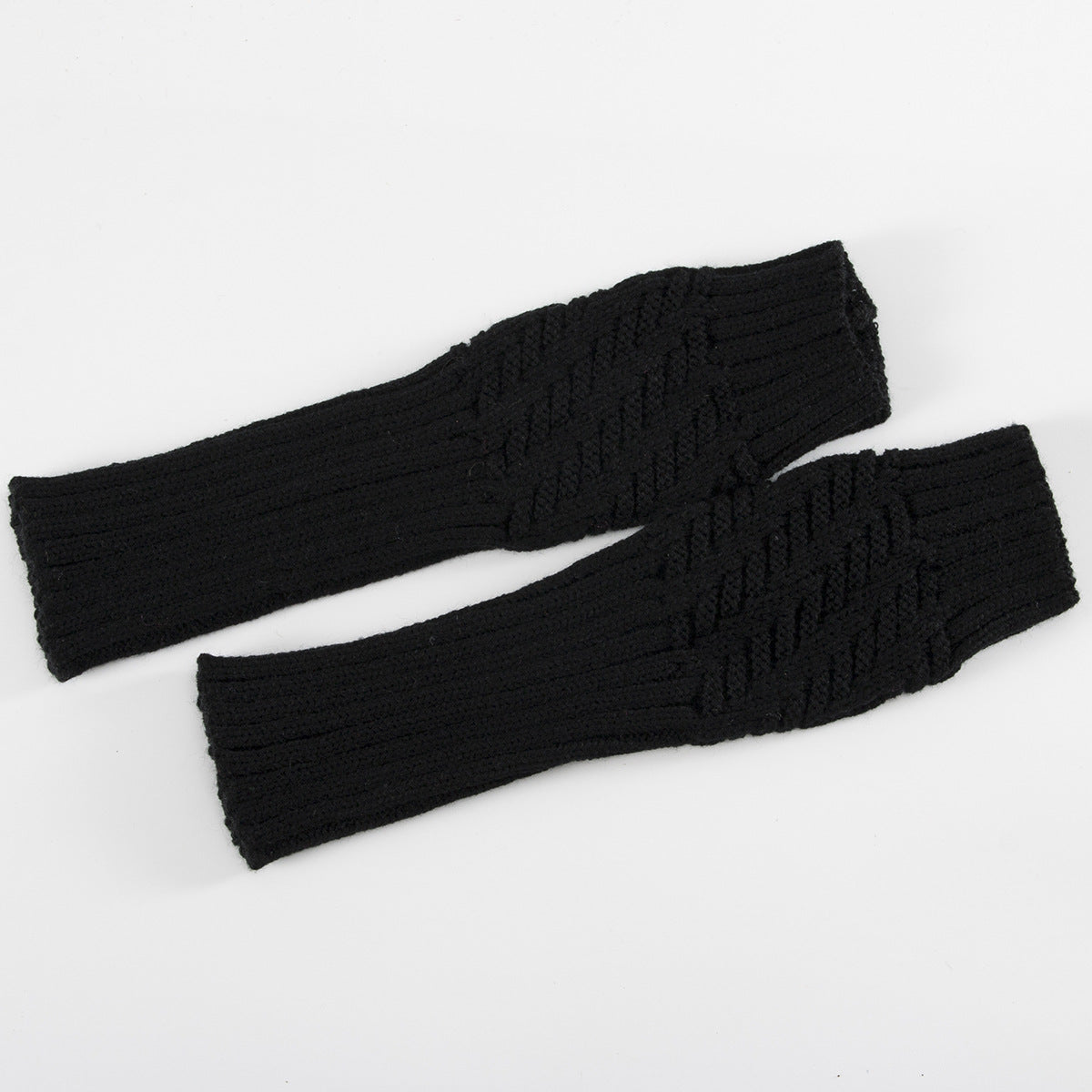 Winter Fingerless Gloves Knitted Arm Warmers For Cycling Skiing