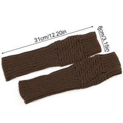 Winter Fingerless Gloves Knitted Arm Warmers For Cycling Skiing