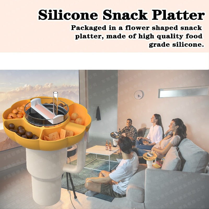 Solid Silicone Snack Ring Tray Bowl for 40oz Cup, 5 Compartments
