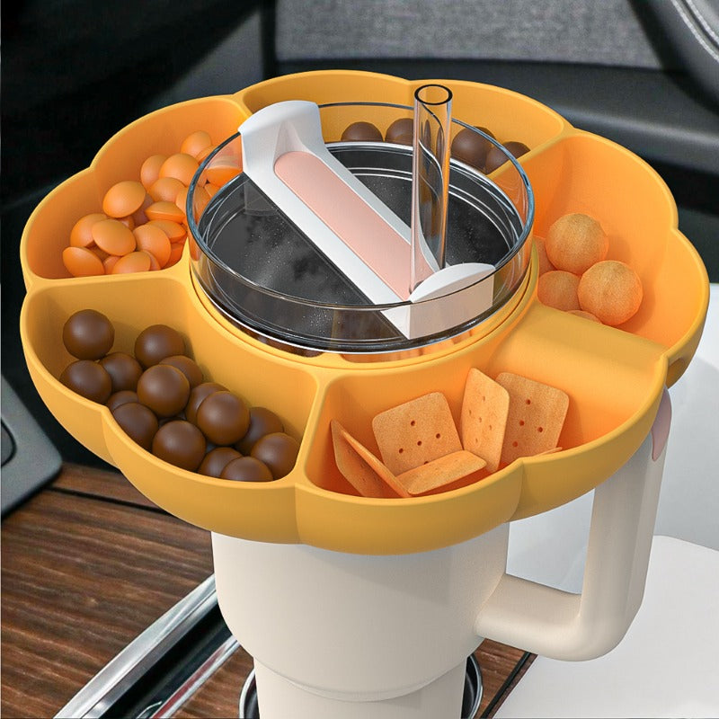 Solid Silicone Snack Ring Tray Bowl for 40oz Cup, 5 Compartments