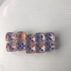 10pcs 14mm Colored Transparent Dice for Board Game Club Party