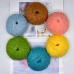 4balls Mohair Yarn Soft Acrylic Hand Knitting DIY Shawl Scarf Thread Yarn