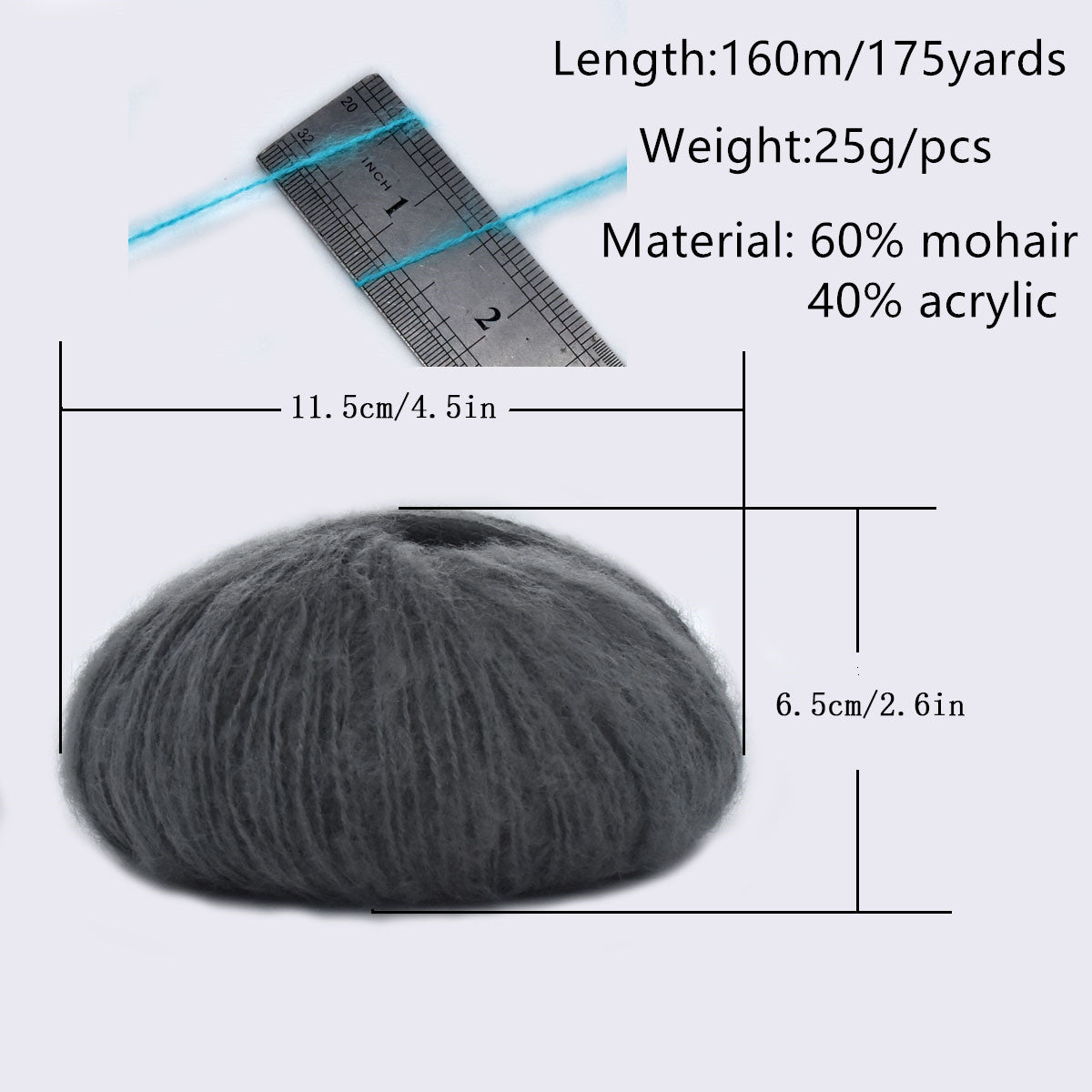 4balls Mohair Yarn Soft Acrylic Hand Knitting DIY Shawl Scarf Thread Yarn