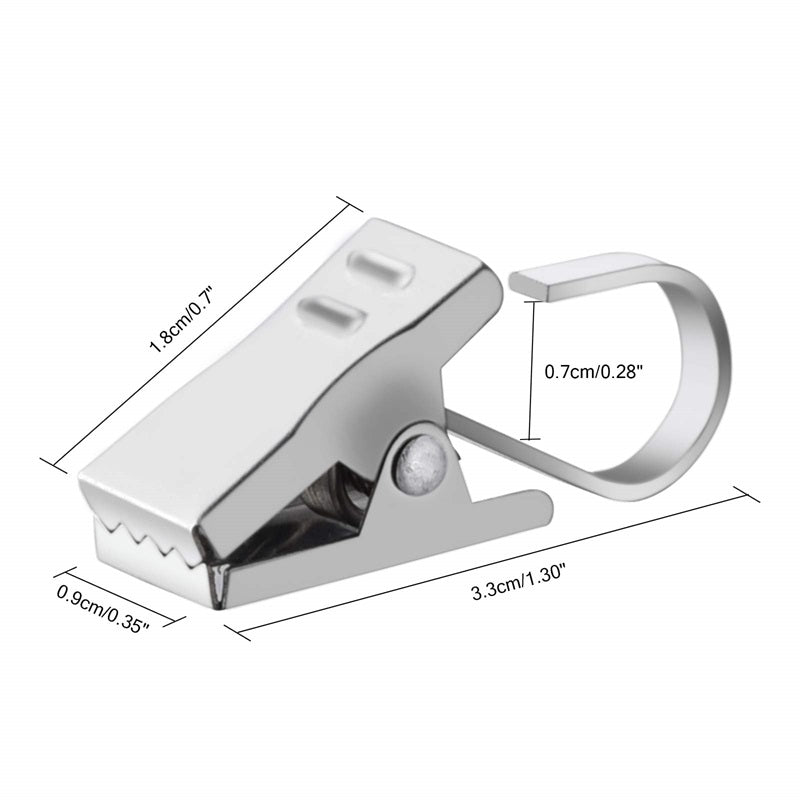 20pcs Stainless Steel Curtain Clip Multifunctional Curtain Clip With Hook