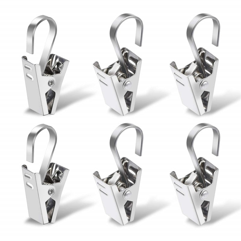 20pcs Stainless Steel Curtain Clip Multifunctional Curtain Clip With Hook