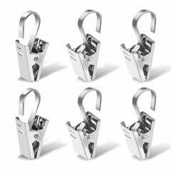 20pcs Stainless Steel Curtain Clip Multifunctional Curtain Clip With Hook