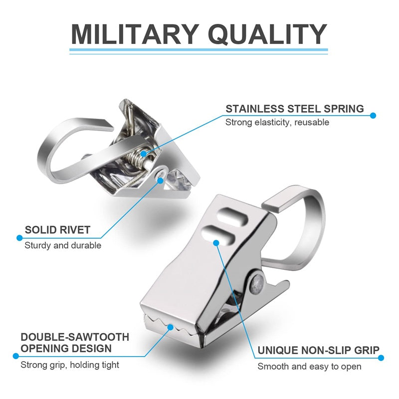20pcs Stainless Steel Curtain Clip Multifunctional Curtain Clip With Hook