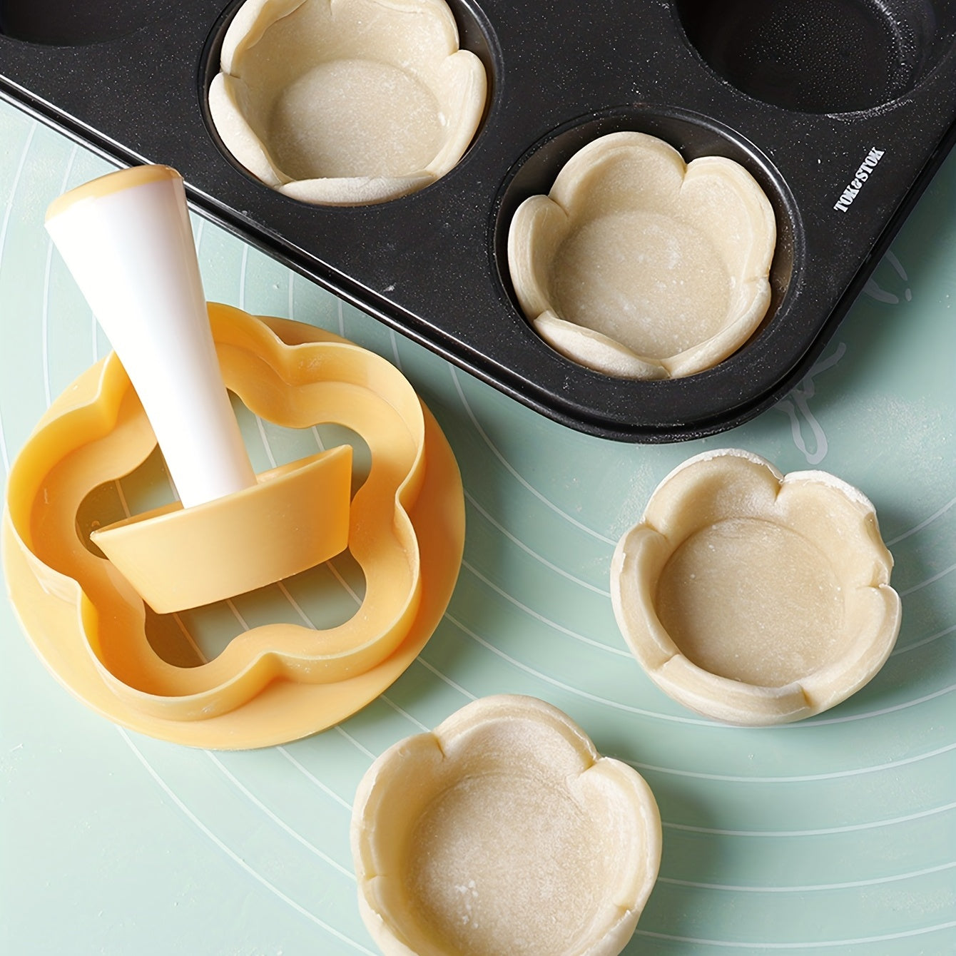 Flower Pastry Cutter & Tart Tamper Set for Baking, Kitchen Gadgets