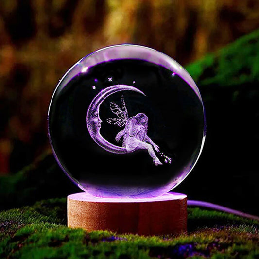 Moon & Fairy Crystal Ball Night Light Gift