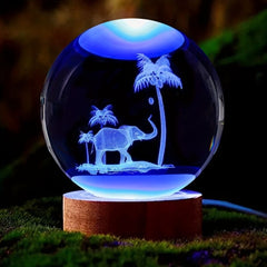 Elephant Luminous Crystal Ball Lamp - Home Decoration Night Light