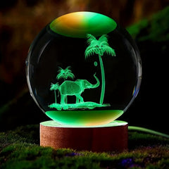 Elephant Luminous Crystal Ball Lamp - Home Decoration Night Light
