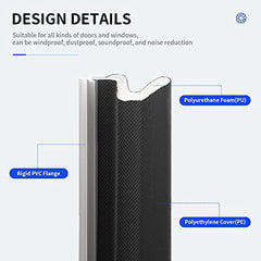 Weather Stripping Seal Strip for Doors Q Foam Hard Flange Card Slot Installation
