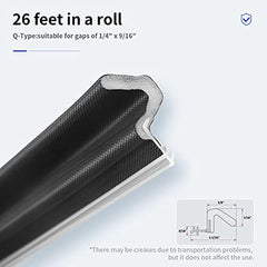 Weather Stripping Seal Strip for Doors Q Foam Hard Flange Card Slot Installation