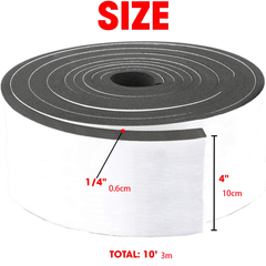 Foam Strip Roll 4x10' 1 4 Thick Weather Seal High Density Strip Adhesive Backing