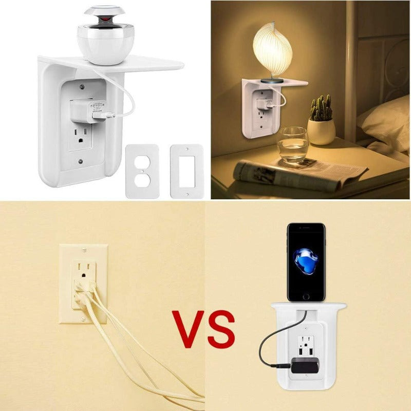 Wall Outlet Shelf Organizer for Electronics Storage