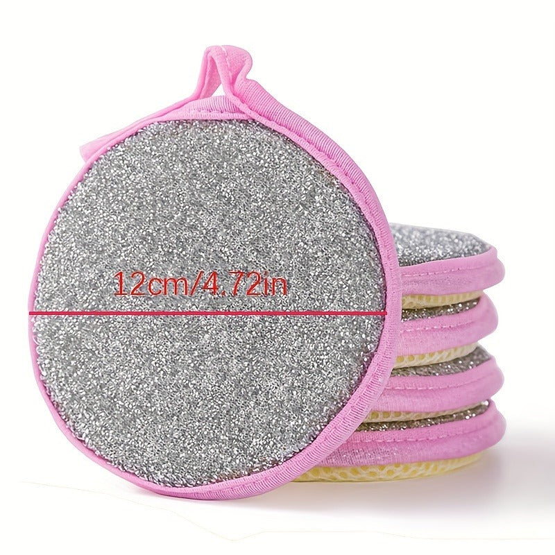 5pcs Double Sided Sponge Dishwashing Cloth Kitchen Cleaning Cloth