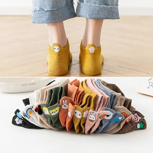 10 Pairs Cartoon Pattern Socks Women's Stockin