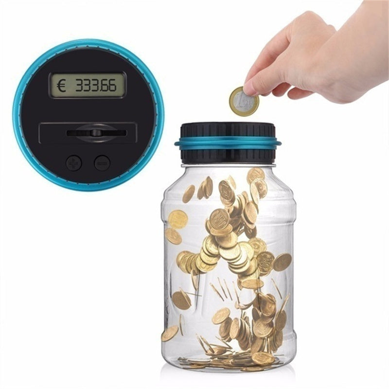 Digital Coin Counting Box LCD Coin Counting Box Jar Money Storage Box