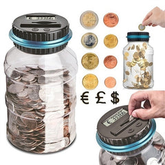Digital Coin Counting Box LCD Coin Counting Box Jar Money Storage Box
