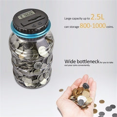 Digital Coin Counting Box LCD Coin Counting Box Jar Money Storage Box