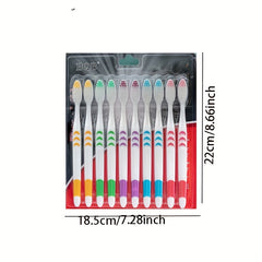 10 Pcs Ultra Soft Charcoal Toothbrushes Adult Teeth Brush