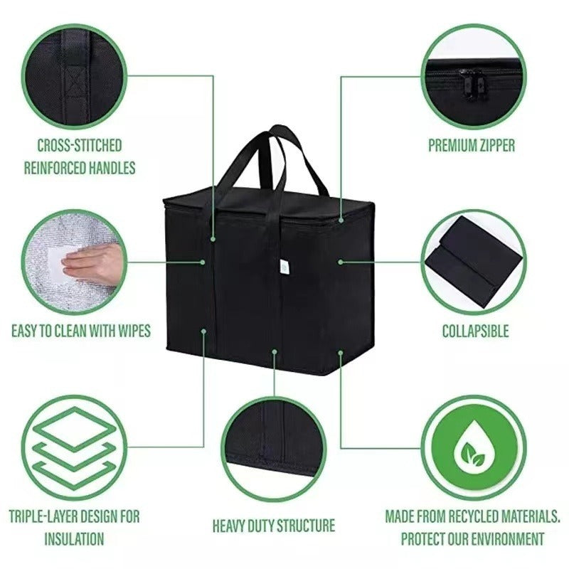 Insulated Food Bag Portable Foldable Large Capacity Reusable Cooler Bags