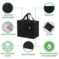 Insulated Food Bag Portable Foldable Large Capacity Reusable Cooler Bags