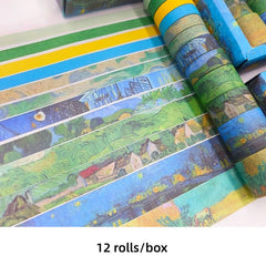 12 Rolls Washi Tape Painting Series - Perfect For Bullet Journal Kids DIY Crafts